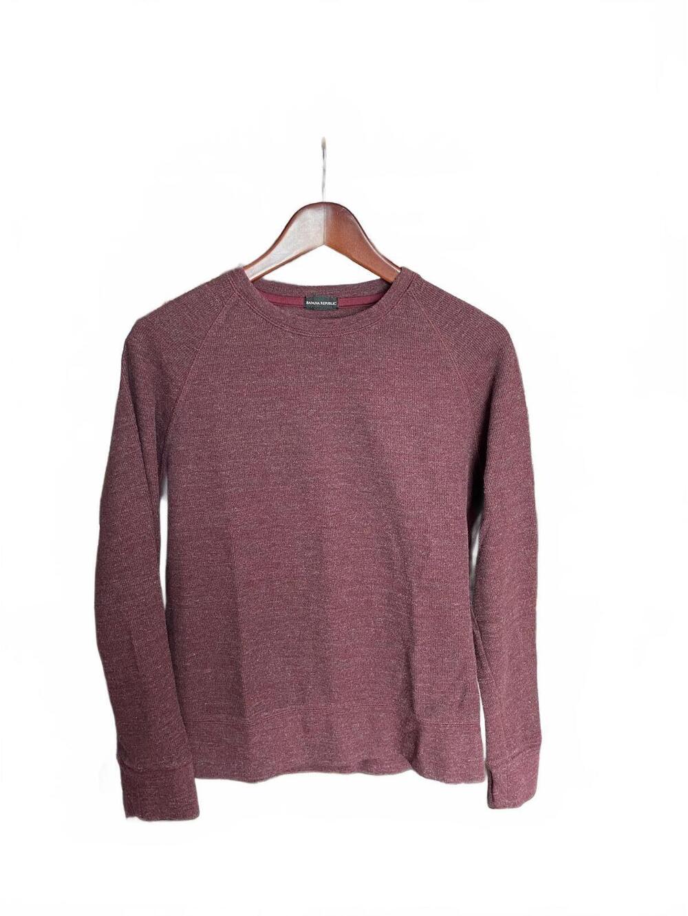 Banana Republic Heathered Burgundy Pullover Sweater Men’s S